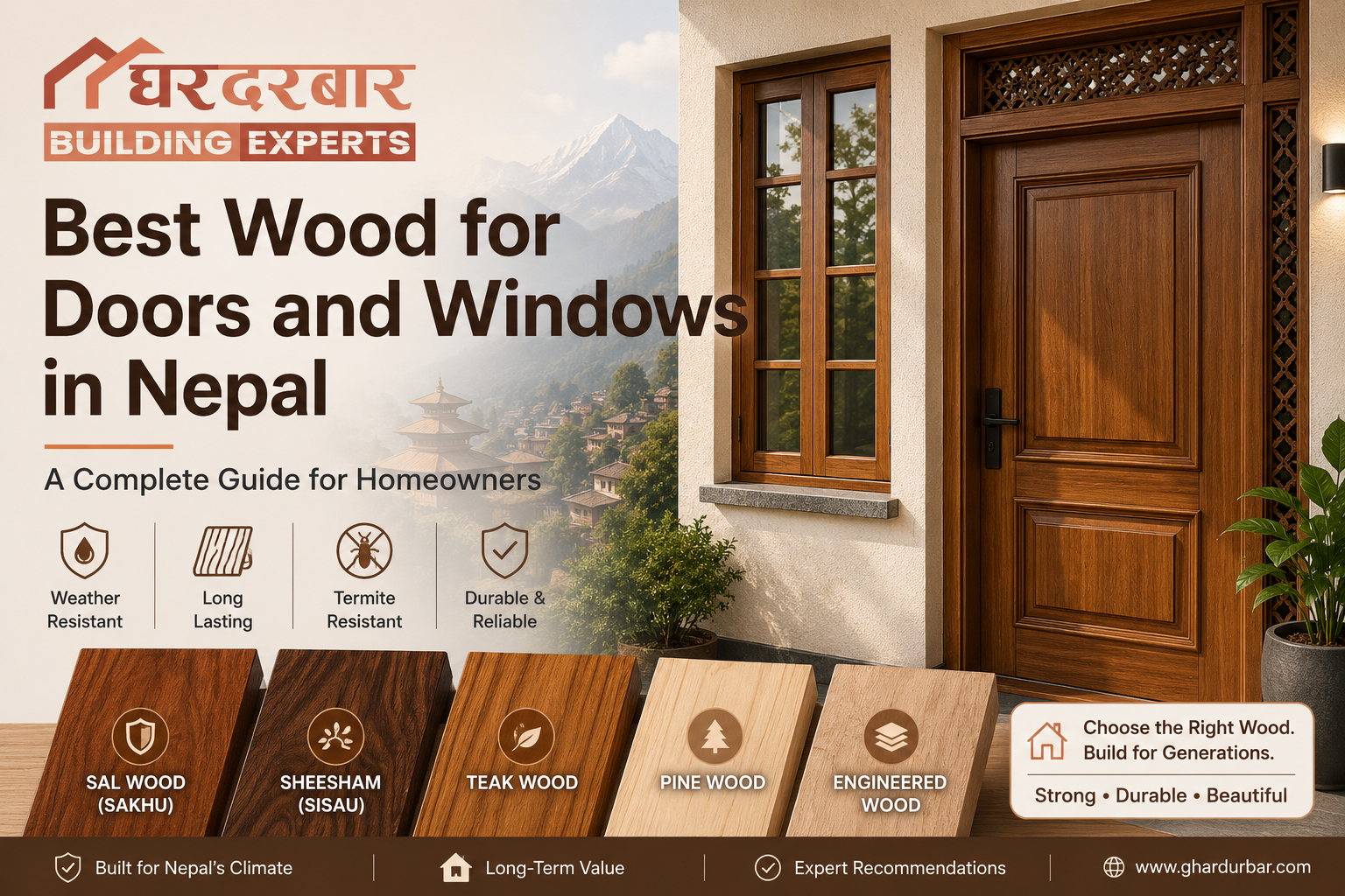 How to Choose the Right Wood for Doors and Windows in Nepal’s Climate